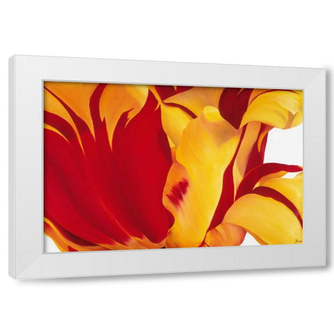Floriade I White Modern Wood Framed Art Print by Poelstra-Holzhaus, Yvonne