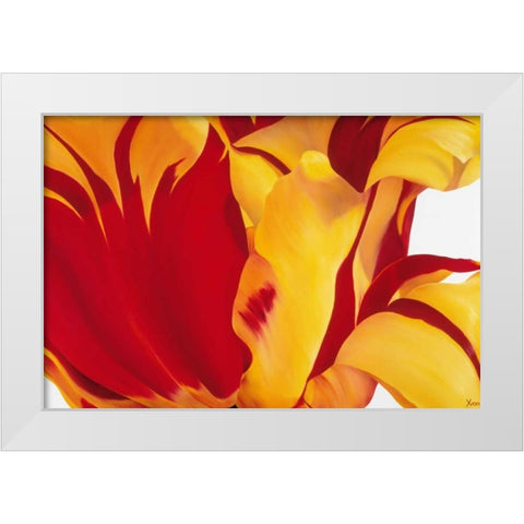 Floriade I White Modern Wood Framed Art Print by Poelstra-Holzhaus, Yvonne
