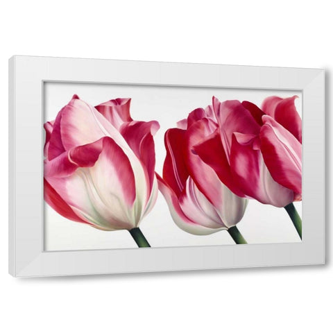 Floriade V White Modern Wood Framed Art Print by Poelstra-Holzhaus, Yvonne