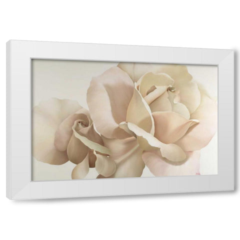 White Rose White Modern Wood Framed Art Print by Poelstra-Holzhaus, Yvonne
