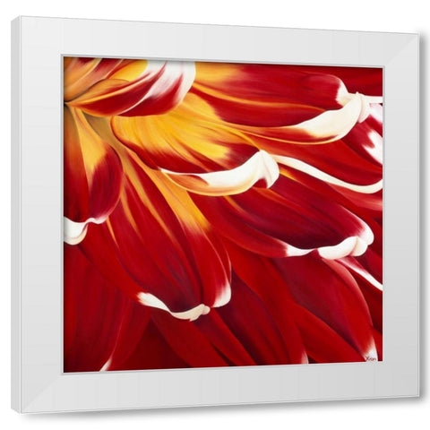 Colourful Floral I White Modern Wood Framed Art Print by Poelstra-Holzhaus, Yvonne
