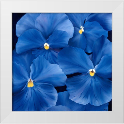 Colourful Floral III White Modern Wood Framed Art Print by Poelstra-Holzhaus, Yvonne