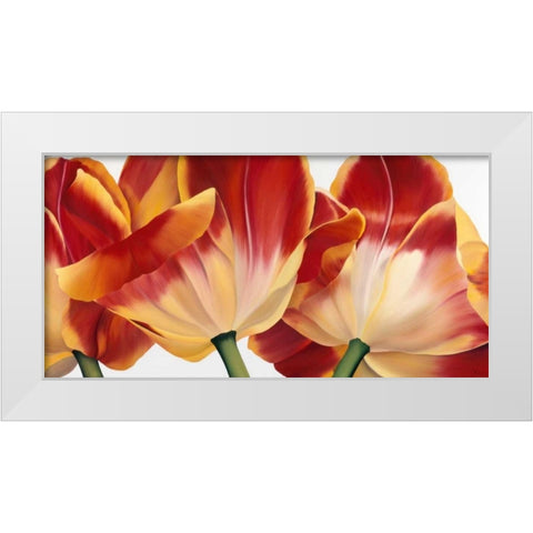 Fancy Flower III White Modern Wood Framed Art Print by Poelstra-Holzhaus, Yvonne