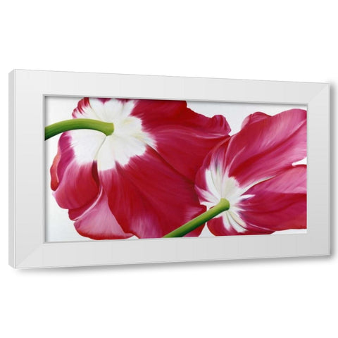 Tulipa White Modern Wood Framed Art Print by Poelstra-Holzhaus, Yvonne