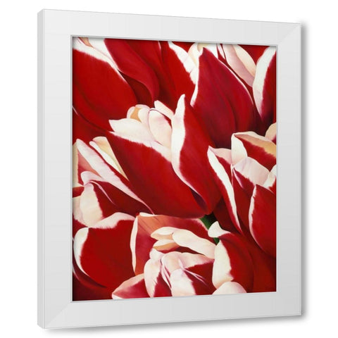 Red and White II White Modern Wood Framed Art Print by Poelstra-Holzhaus, Yvonne