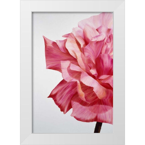 Pink Twin I White Modern Wood Framed Art Print by Poelstra-Holzhaus, Yvonne
