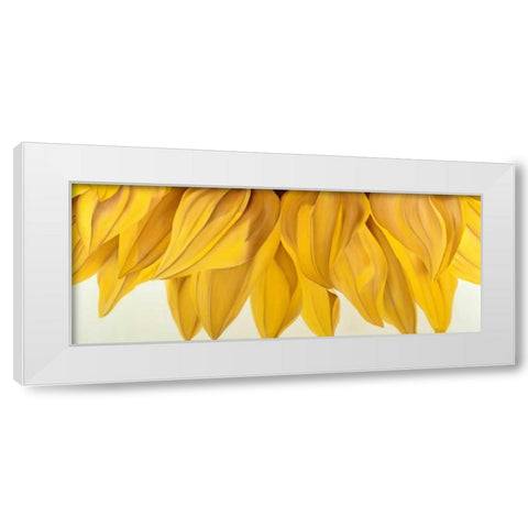 Sunny Yellow White Modern Wood Framed Art Print by Poelstra-Holzhaus, Yvonne