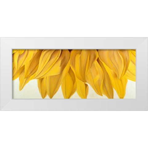 Sunny Yellow White Modern Wood Framed Art Print by Poelstra-Holzhaus, Yvonne