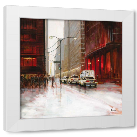 Red Fusion I White Modern Wood Framed Art Print by Luc