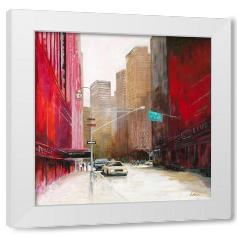 Red Fusion II White Modern Wood Framed Art Print by Luc