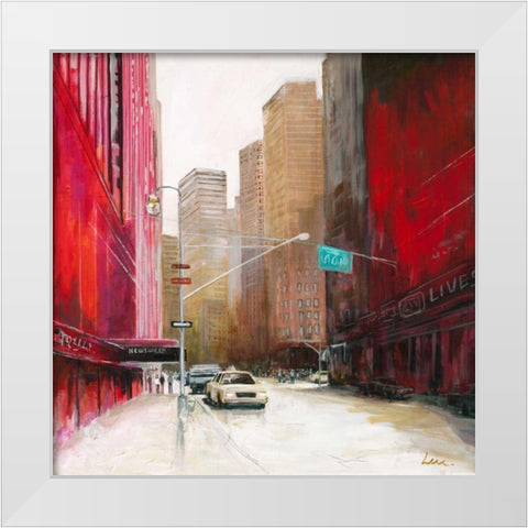 Red Fusion II White Modern Wood Framed Art Print by Luc