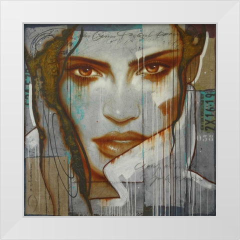 Stormy day in Midtown White Modern Wood Framed Art Print by Jochem, Hans