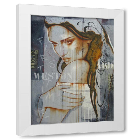 First time in Weston park White Modern Wood Framed Art Print by Jochem, Hans