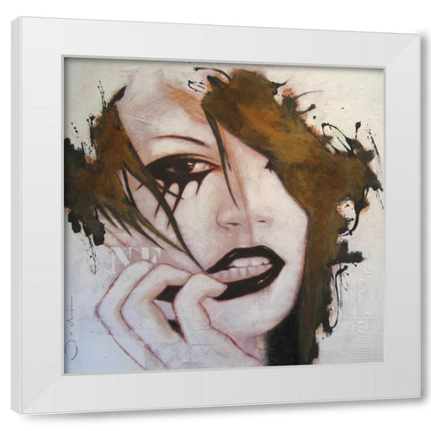 Think it over White Modern Wood Framed Art Print by Jochem, Hans