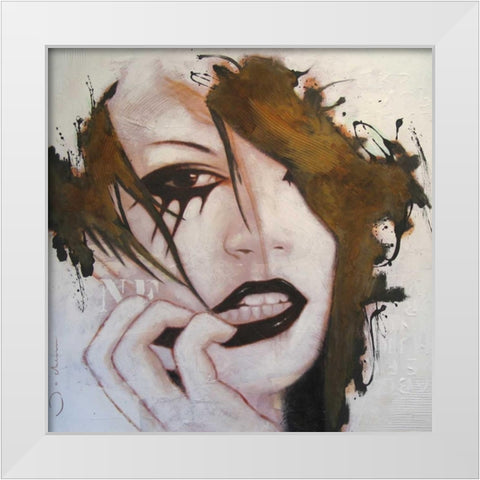 Think it over White Modern Wood Framed Art Print by Jochem, Hans