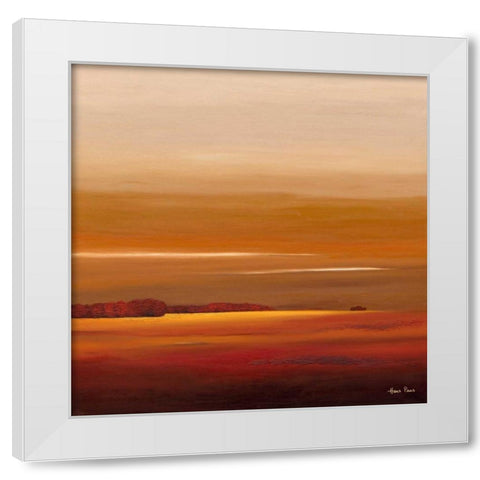 Sundown IV White Modern Wood Framed Art Print by Paus, Hans