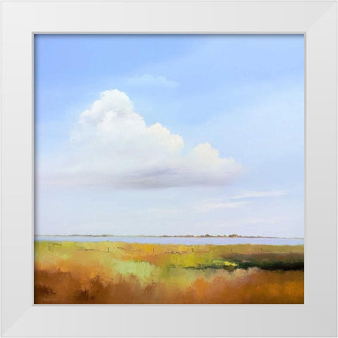 Lowlands III White Modern Wood Framed Art Print by Paus, Hans