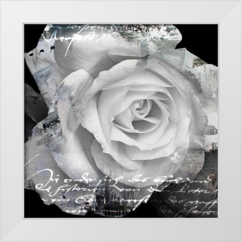 White Rose I White Modern Wood Framed Art Print by Baker, Micha