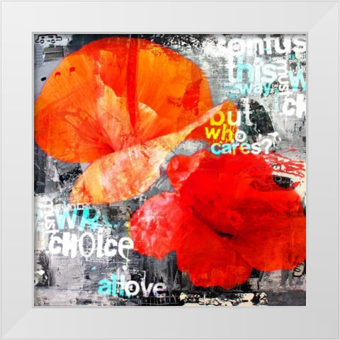 Poppy Story I White Modern Wood Framed Art Print by Baker, Micha