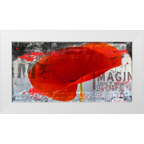 Poppy Story III White Modern Wood Framed Art Print by Baker, Micha