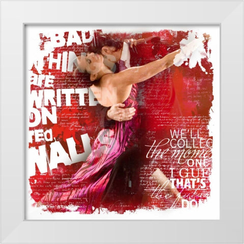 Dance I White Modern Wood Framed Art Print by Baker, Micha