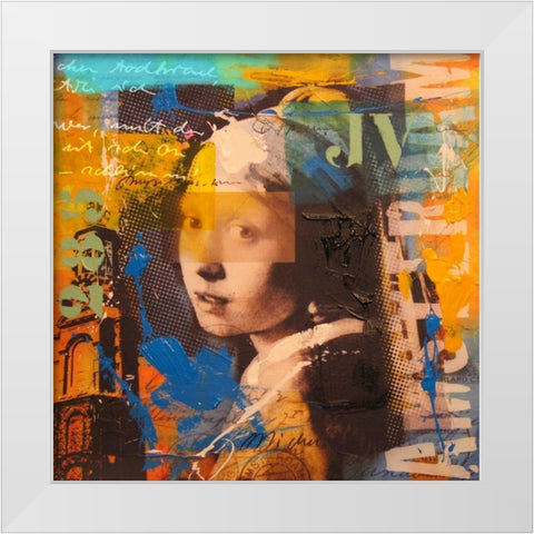 Girl White Modern Wood Framed Art Print by Baker, Micha