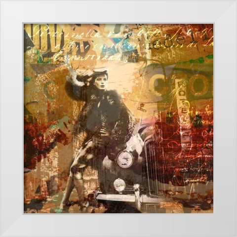 Rendezvous White Modern Wood Framed Art Print by Baker, Micha