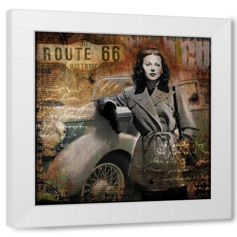 Route 66 White Modern Wood Framed Art Print by Baker, Micha