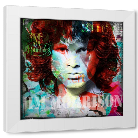 Jim Morrison White Modern Wood Framed Art Print by Baker, Micha