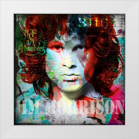 Jim Morrison White Modern Wood Framed Art Print by Baker, Micha