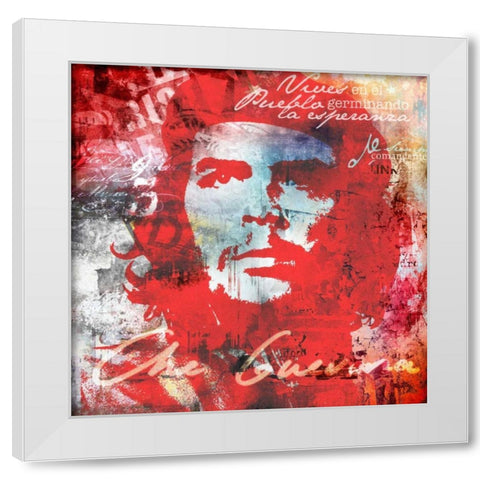 Che White Modern Wood Framed Art Print by Baker, Micha
