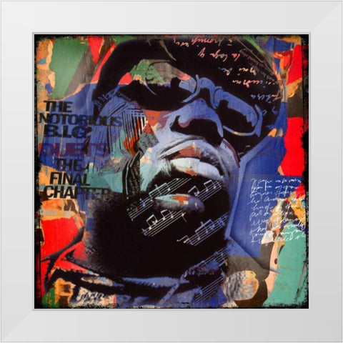 The notorius BLG White Modern Wood Framed Art Print by Baker, Micha