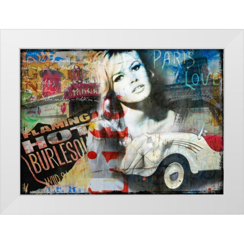 Brigite White Modern Wood Framed Art Print by Baker, Micha