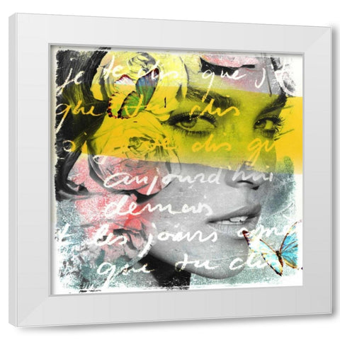 Join me White Modern Wood Framed Art Print by Baker, Micha