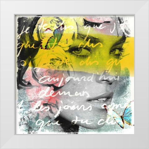 Join me White Modern Wood Framed Art Print by Baker, Micha