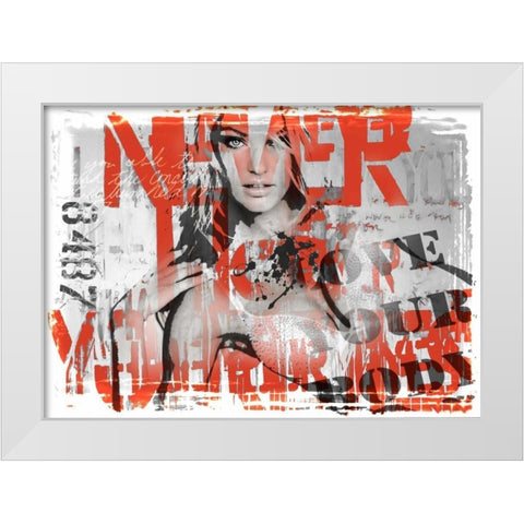 Move White Modern Wood Framed Art Print by Baker, Micha