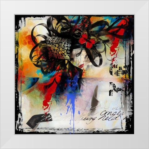 Elegant White Modern Wood Framed Art Print by Baker, Micha