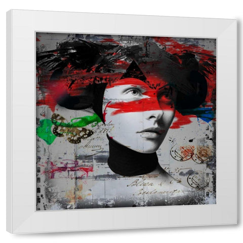 Graceful White Modern Wood Framed Art Print by Baker, Micha