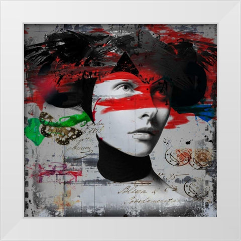 Graceful White Modern Wood Framed Art Print by Baker, Micha