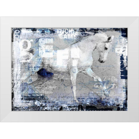 Running White Modern Wood Framed Art Print by Baker, Micha