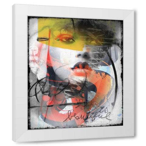 Surprice White Modern Wood Framed Art Print by Baker, Micha