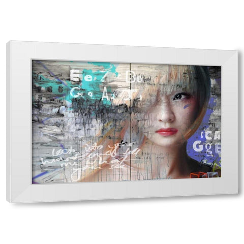Asia love White Modern Wood Framed Art Print by Baker, Micha