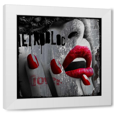 Love White Modern Wood Framed Art Print by Baker, Micha