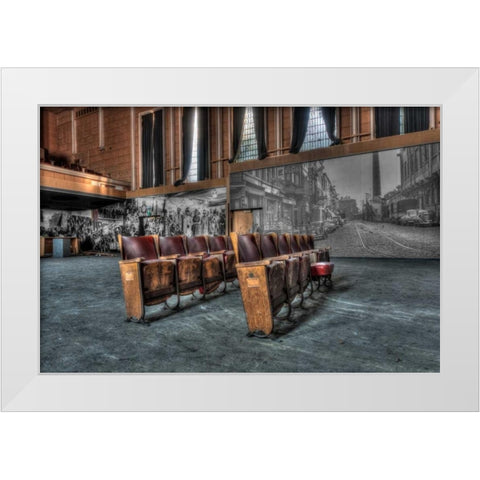 Theater Jeusette White Modern Wood Framed Art Print by Sneeuw, Ivo