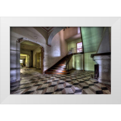 Chateau le chat noir White Modern Wood Framed Art Print by Sneeuw, Ivo