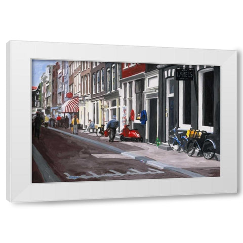 Street White Modern Wood Framed Art Print by Hofstra,HJ