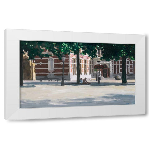 Under the tree White Modern Wood Framed Art Print by Hofstra,HJ