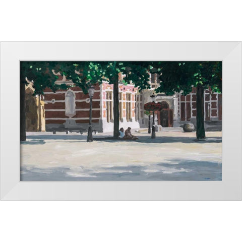 Under the tree White Modern Wood Framed Art Print by Hofstra,HJ