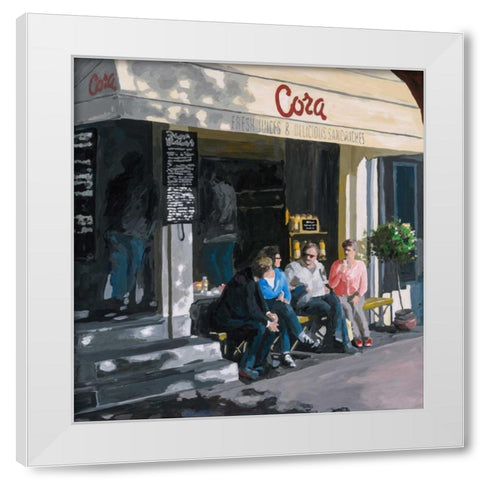 Cora White Modern Wood Framed Art Print by Hofstra,HJ