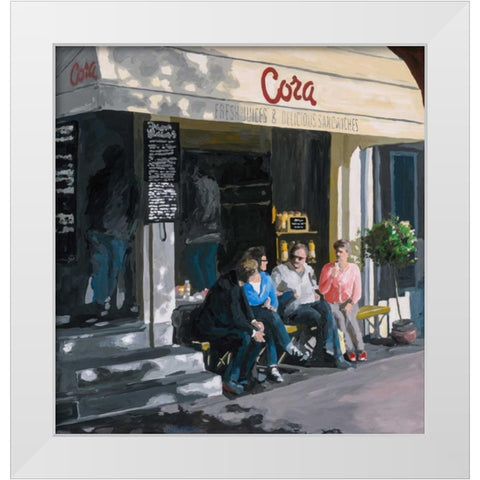 Cora White Modern Wood Framed Art Print by Hofstra,HJ